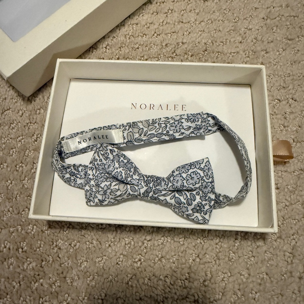 Noralee Blue Floral Kids Bow Tie